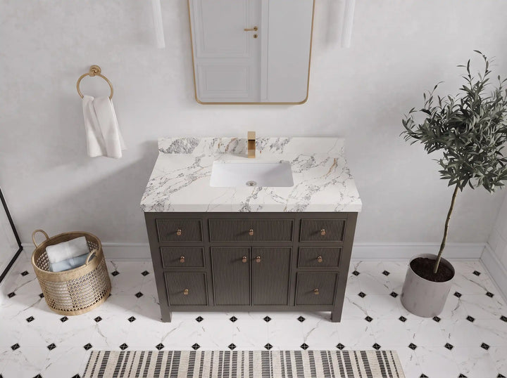 Sonoma 42 in W x 22 in D Free Standing Reeded Single Sink Bathroom Vanity - photo 11