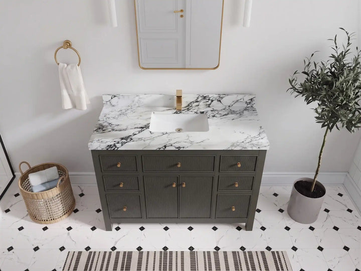 Sonoma 48 in W x 22 in D Free Standing Reeded Single Sink Bathroom Vanity - photo 31