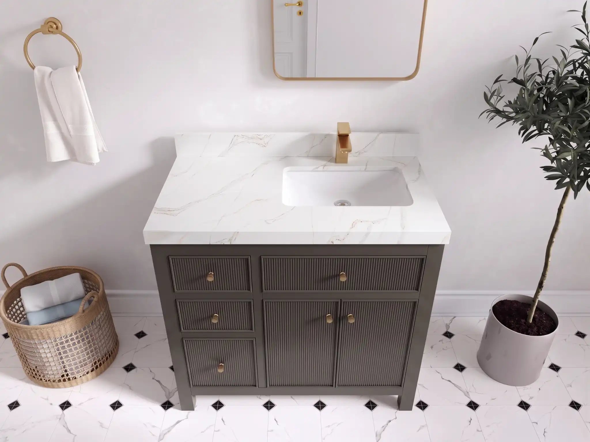 Sonoma 36 in. W x 22 in. D Right Offset Sink Bathroom Vanity