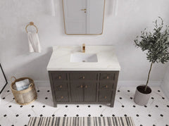 Sonoma 42 in W x 22 in D Free Standing Reeded Single Sink Bathroom Vanity - photo 11