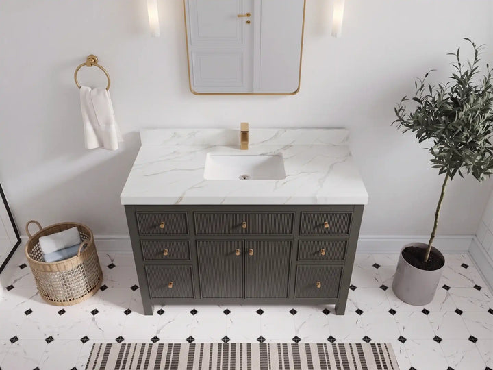 Sonoma 48 in W x 22 in D Free Standing Reeded Single Sink Bathroom Vanity - photo 32