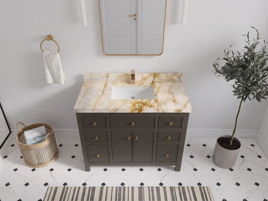 Sonoma 42 in W x 22 in D Free Standing Reeded Single Sink Bathroom Vanity | 
              
                Urbane Bronze
                
                  
             - SON_URB_WHQZ_42 - photo №31
