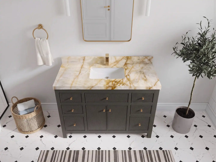 Sonoma 48 in W x 22 in D Free Standing Reeded Single Sink Bathroom Vanity - photo 23