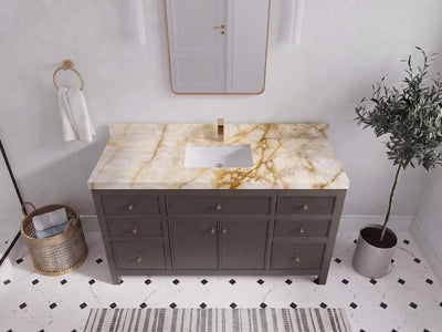 Sonoma 60 in W x 22 in D Free Standing Reeded Single Sink Bathroom Vanity