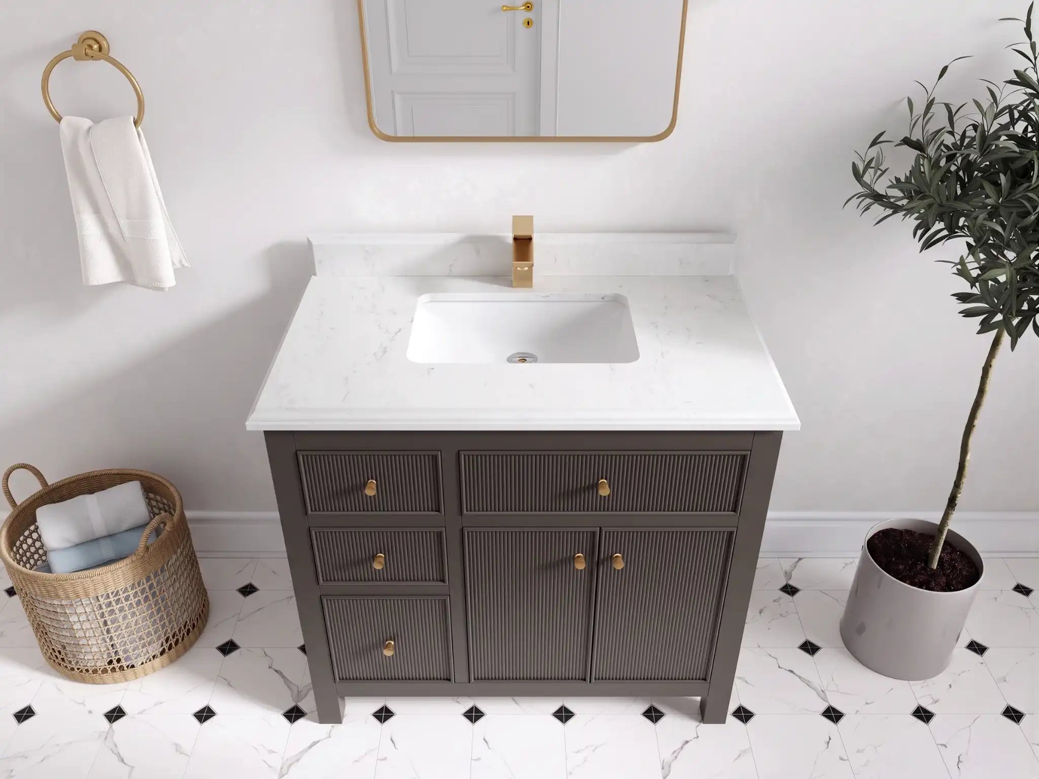 Sonoma 36 in. W x 22 in. D with Center Sink Bathroom Vanity