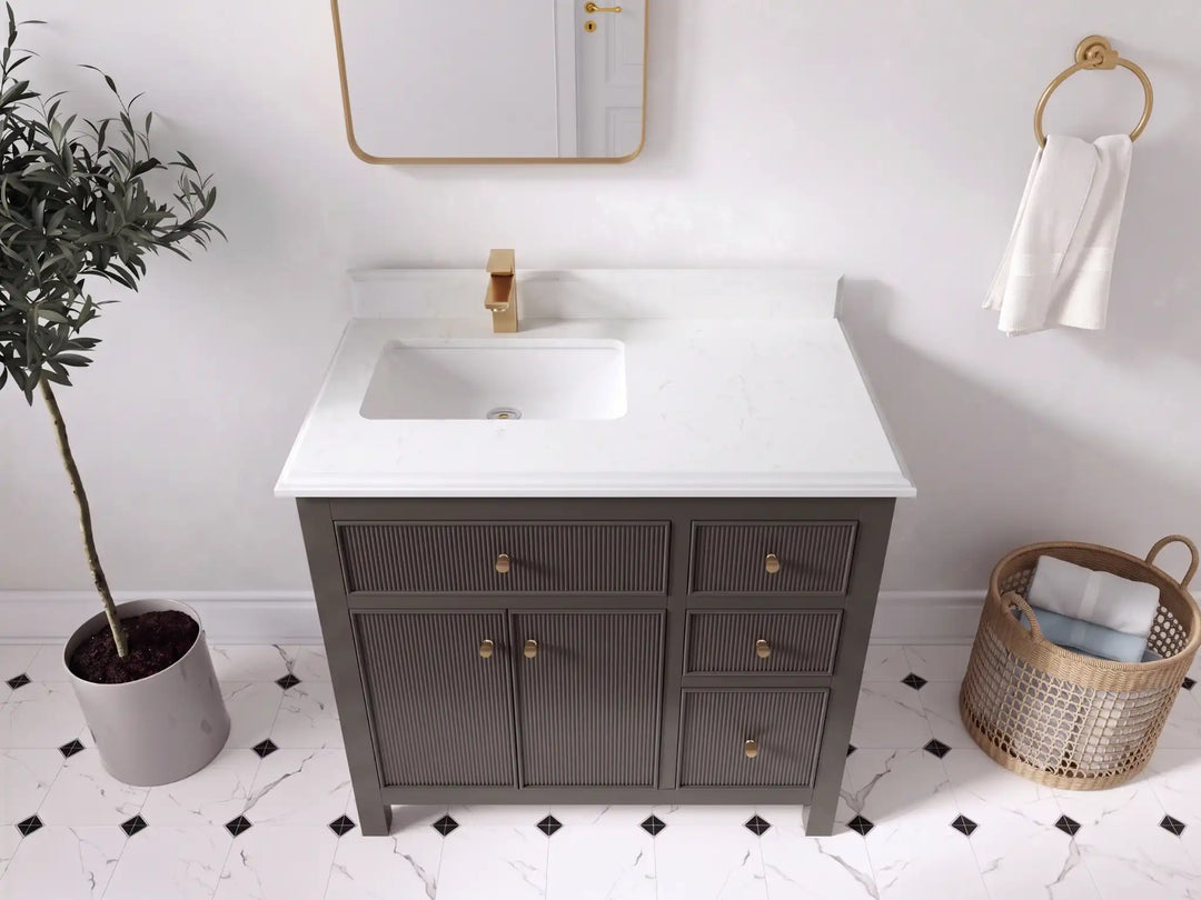 Sonoma 36 in. W x 22 in. D Left Offset Sink Bathroom Vanity | 
              
                Urbane Bronze
                
                  
             - SON_URB_WHQZ_36L - photo №36