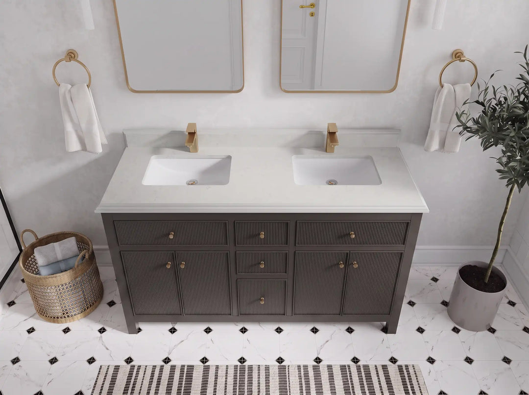 Sonoma 60 in W x 22 in D Free Standing Reeded Double Sink Bathroom Vanity | 
              
                Urbane Bronze
                
                  
             - SON_URB_WHQZ_60D - photo №38