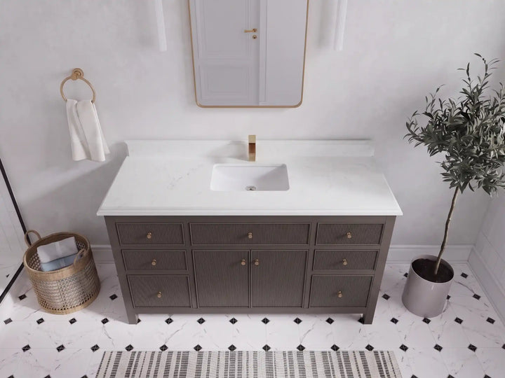 Sonoma 60 in W x 22 in D Free Standing Reeded Single Sink Bathroom Vanity - photo 24