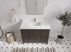 Sonoma 42 in W x 22 in D Free Standing Reeded Single Sink Bathroom Vanity - photo 14