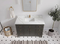 Sonoma 48 in W x 22 in D Free Standing Reeded Single Sink Bathroom Vanity - photo 10