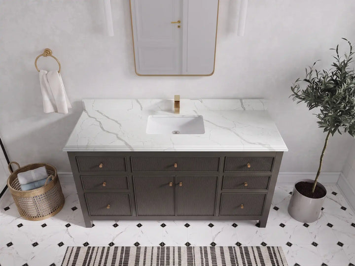 Sonoma 60 in W x 22 in D Free Standing Reeded Single Sink Bathroom Vanity - photo 31
