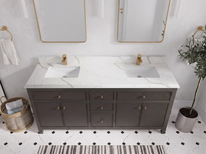 Sonoma 72 in W x 22 in D Free Standing Reeded Double Sink Bathroom Vanity - photo 31