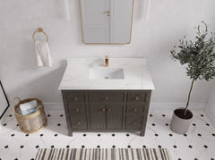 Sonoma 42 in W x 22 in D Free Standing Reeded Single Sink Bathroom Vanity - photo 35