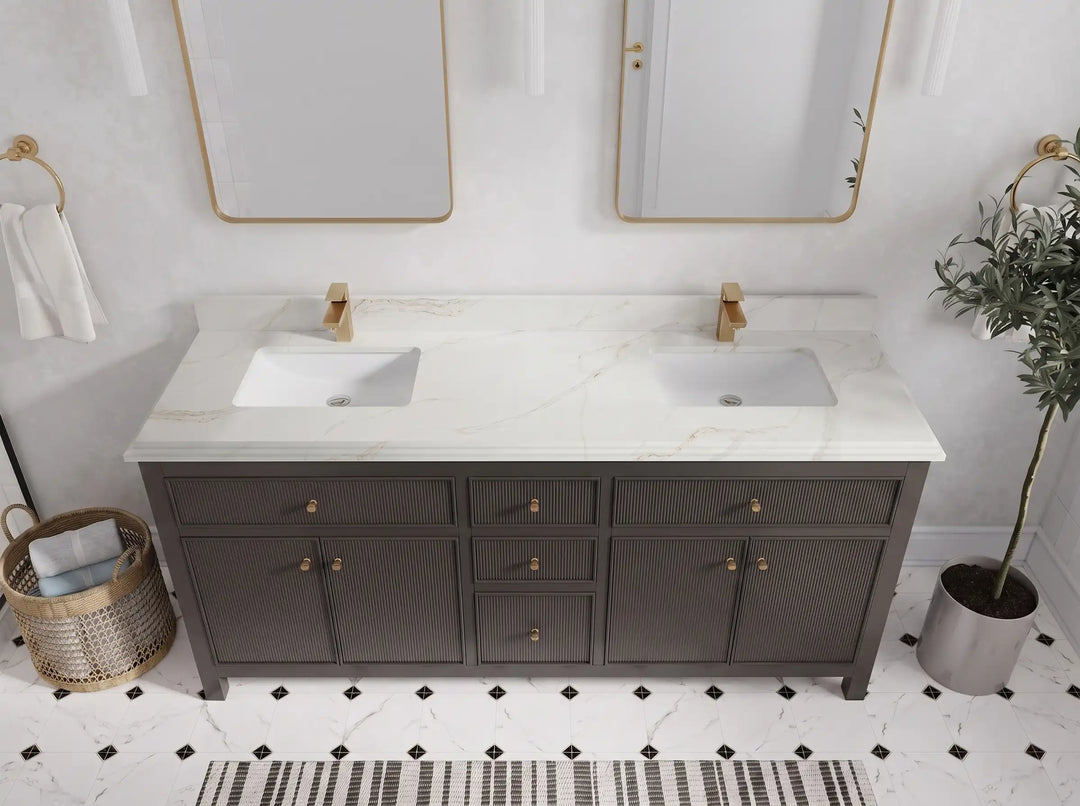 Sonoma 72 in W x 22 in D Free Standing Reeded Double Sink Bathroom Vanity | 
              
                Urbane Bronze
                
                  
             - SON_URB_WHQZ_72D - photo №37