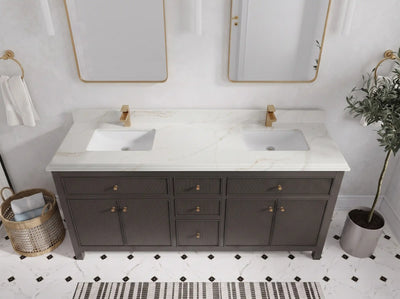 Sonoma 72 in W x 22 in D Free Standing Reeded Double Sink Bathroom Vanity