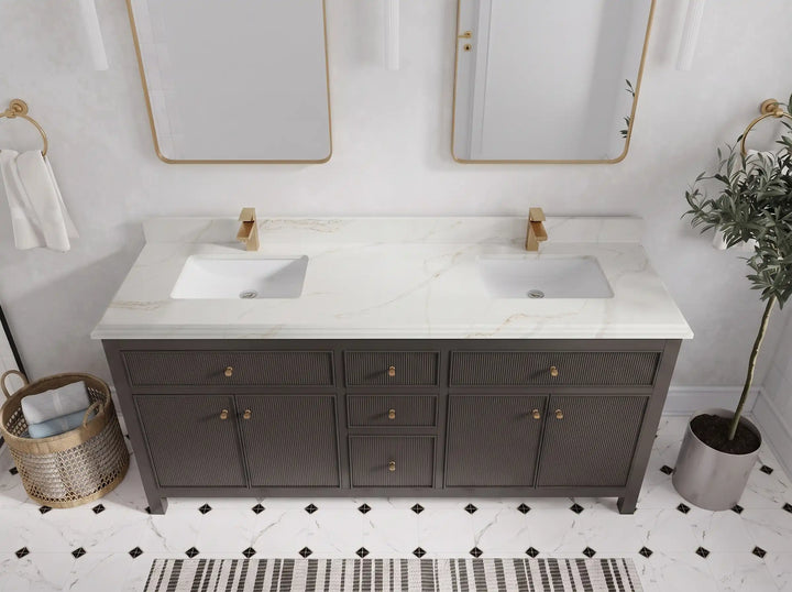 Sonoma 72 in W x 22 in D Free Standing Reeded Double Sink Bathroom Vanity - photo 37