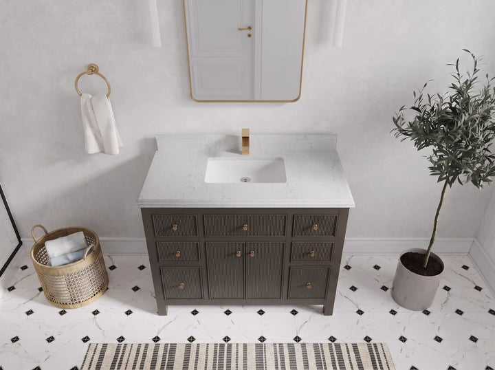 Sonoma 42 in W x 22 in D Free Standing Reeded Single Sink Bathroom Vanity - photo 16