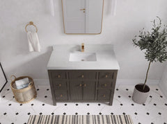 Sonoma 42 in W x 22 in D Free Standing Reeded Single Sink Bathroom Vanity - photo 17