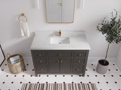Sonoma 48 in W x 22 in D Free Standing Reeded Single Sink Bathroom Vanity - photo 32