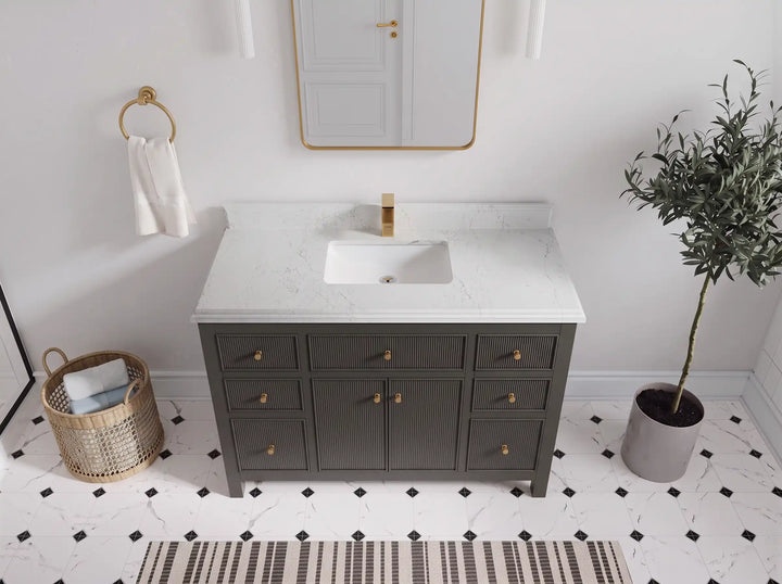 Sonoma 48 in W x 22 in D Free Standing Reeded Single Sink Bathroom Vanity - photo 33