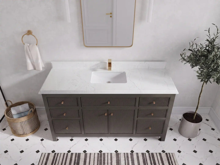 Sonoma 60 in W x 22 in D Free Standing Reeded Single Sink Bathroom Vanity - photo 32