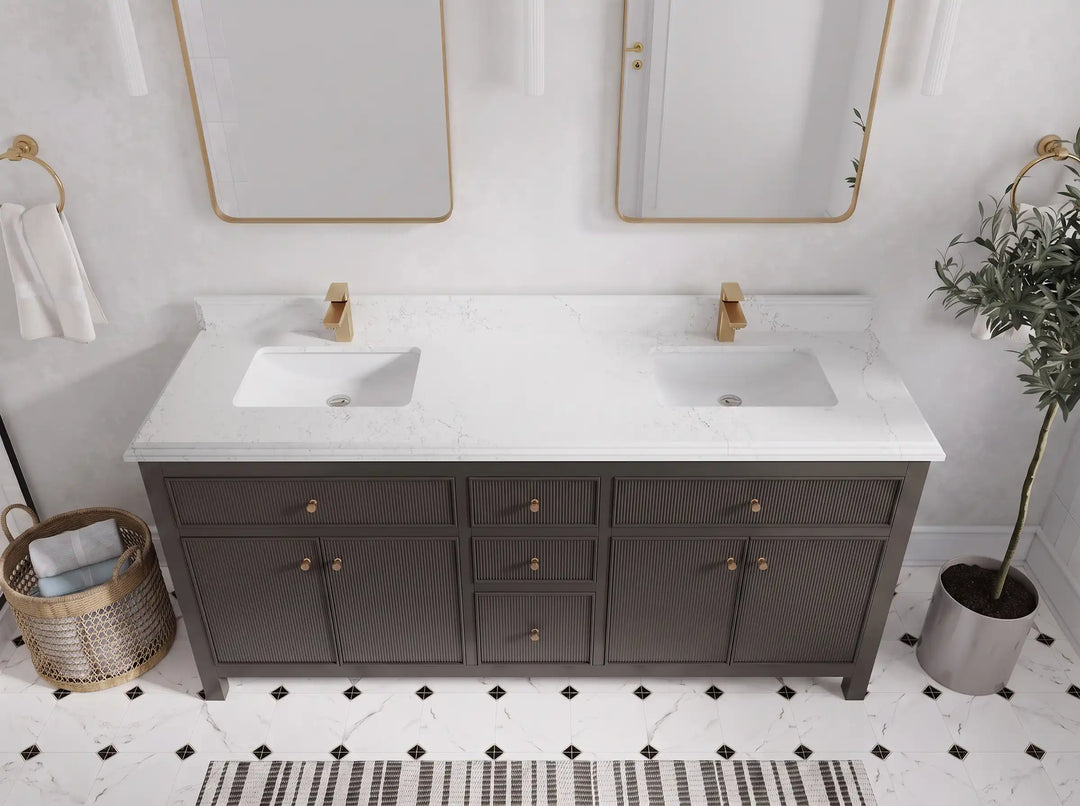 Sonoma 72 in W x 22 in D Free Standing Reeded Double Sink Bathroom Vanity | 
              
                Urbane Bronze
                
                  
             - SON_URB_WHQZ_72D - photo №32