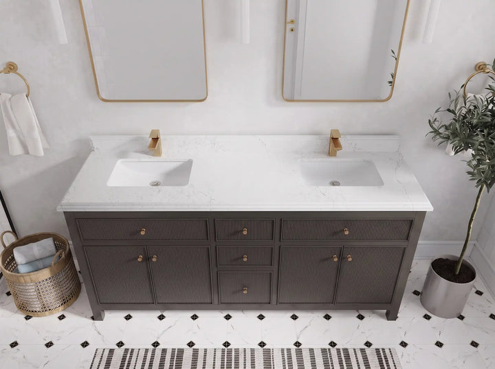 Sonoma 72 in W x 22 in D Free Standing Reeded Double Sink Bathroom Vanity - photo 32