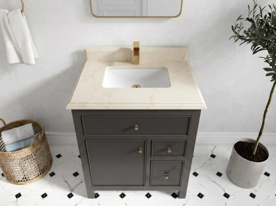 Sonoma 30 in W x 22 in D Reeded Free Standing Single Sink Bathroom Vanity | 
              
                Urbane Bronze
                
                  
             - SON-CAB-URB-29 - photo №29
