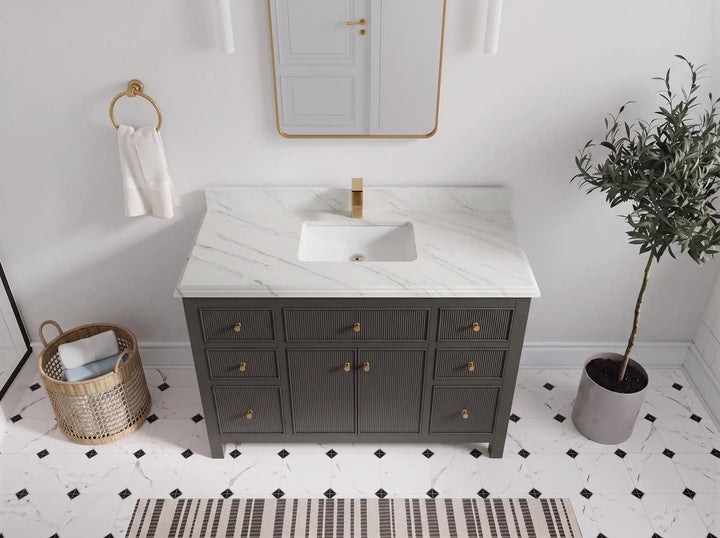 Sonoma 42 in W x 22 in D Free Standing Reeded Single Sink Bathroom Vanity - photo 21