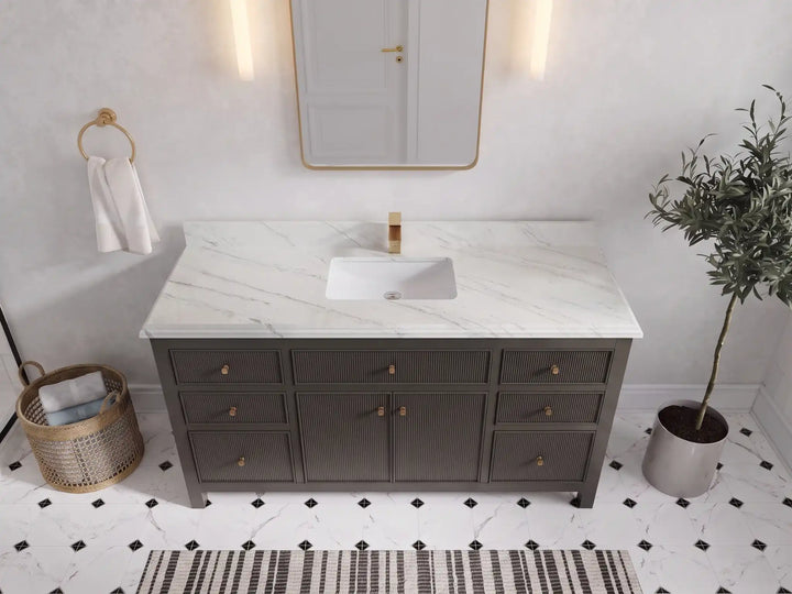 Sonoma 60 in W x 22 in D Free Standing Reeded Single Sink Bathroom Vanity - photo 33