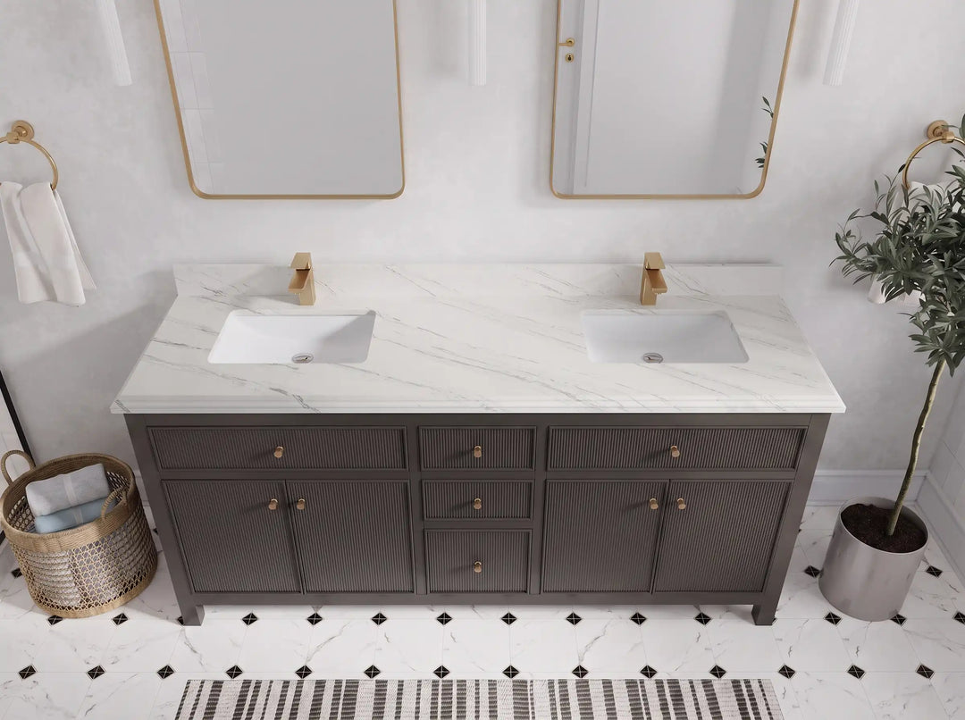 Sonoma 72 in W x 22 in D Free Standing Reeded Double Sink Bathroom Vanity | 
              
                Urbane Bronze
                
                  
             - SON_URB_WHQZ_72D - photo №33