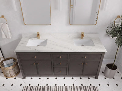Sonoma 72 in W x 22 in D Free Standing Reeded Double Sink Bathroom Vanity