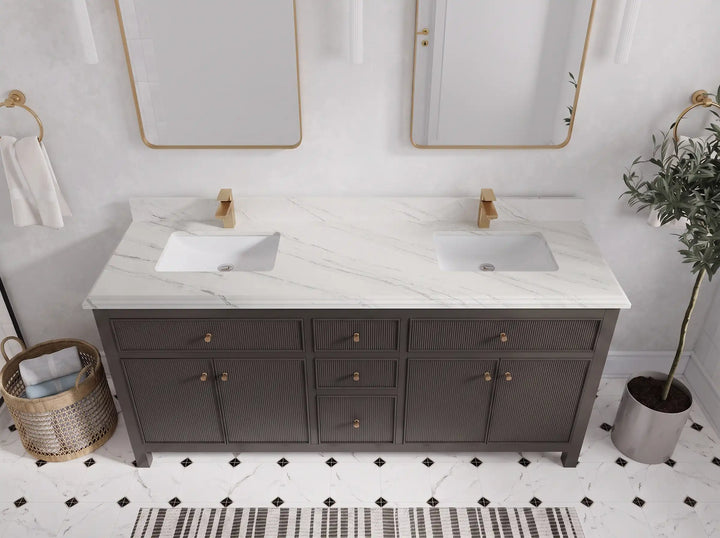 Sonoma 72 in W x 22 in D Free Standing Reeded Double Sink Bathroom Vanity - photo 33