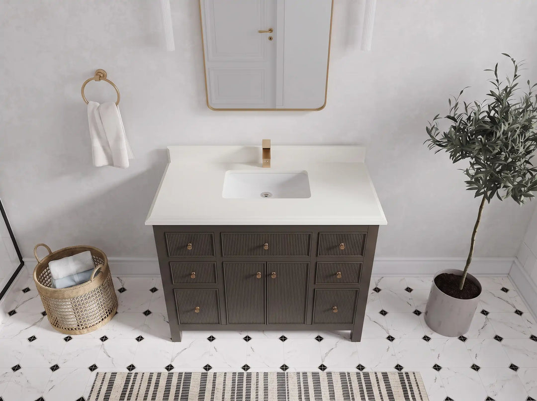 Sonoma 42 in W x 22 in D Free Standing Reeded Single Sink Bathroom Vanity | 
              
                Urbane Bronze
                
                  
             - SON_URB_WHQZ_42 - photo №17