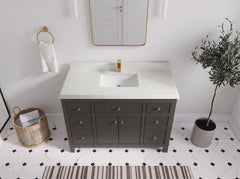 Sonoma 48 in W x 22 in D Free Standing Reeded Single Sink Bathroom Vanity - photo 12