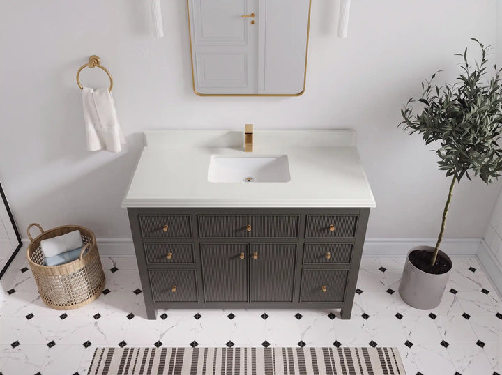 Sonoma 48 in W x 22 in D Free Standing Reeded Single Sink Bathroom Vanity - photo 13
