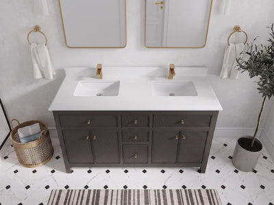 Sonoma 60 in W x 22 in D Free Standing Reeded Double Sink Bathroom Vanity