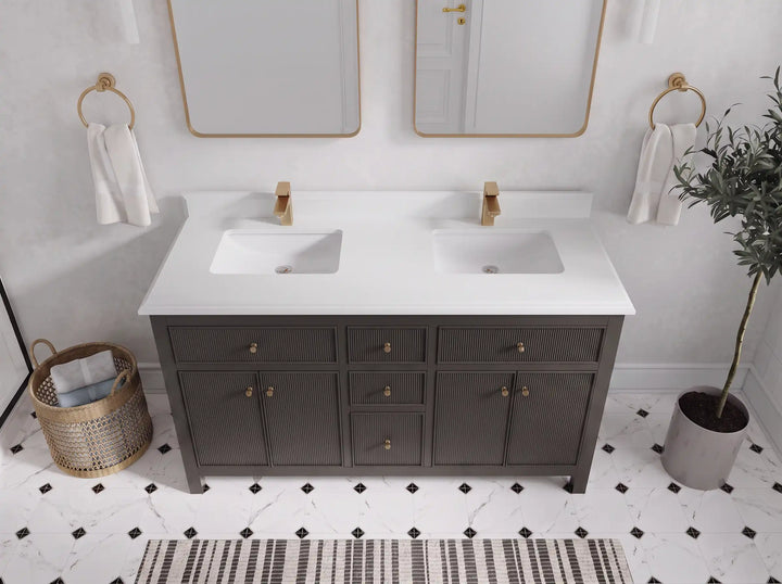 Sonoma 60 in W x 22 in D Free Standing Reeded Double Sink Bathroom Vanity - photo 19
