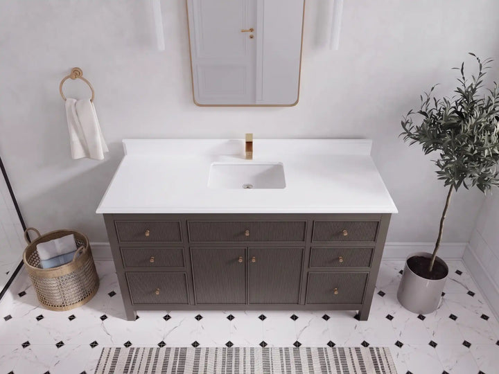 Sonoma 60 in W x 22 in D Free Standing Reeded Single Sink Bathroom Vanity - photo 11