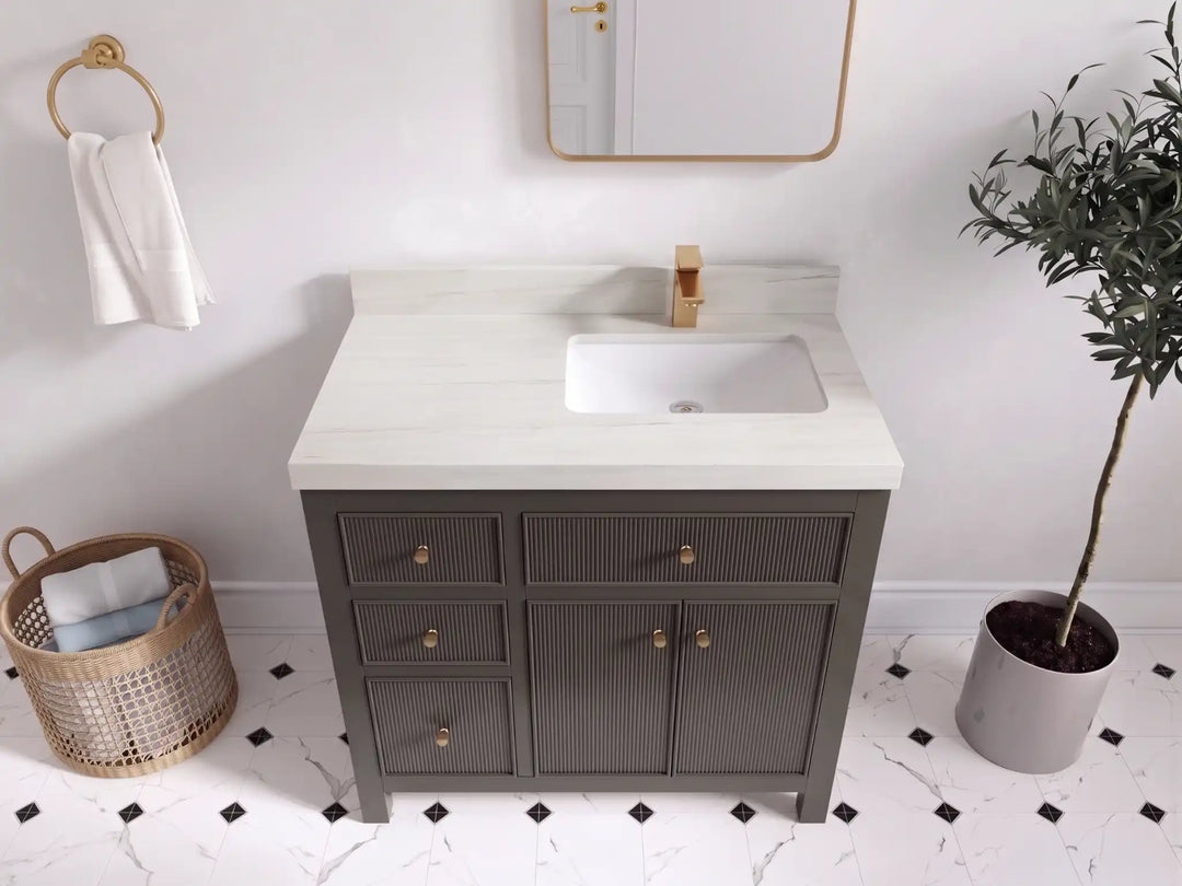 Sonoma 36 in. W x 22 in. D Right Offset Sink Bathroom Vanity | 
              
                Urbane Bronze
                
                  
             - SON_URB_WHQZ_36R - photo №33