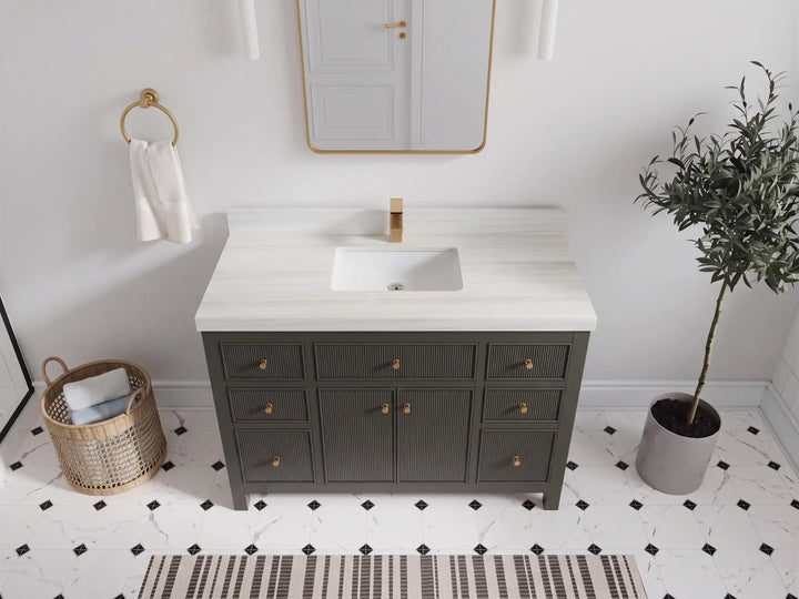 Sonoma 48 in W x 22 in D Free Standing Reeded Single Sink Bathroom Vanity - photo 24