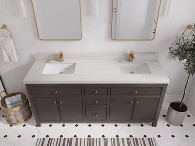 Sonoma 72 in W x 22 in D Free Standing Reeded Double Sink Bathroom Vanity