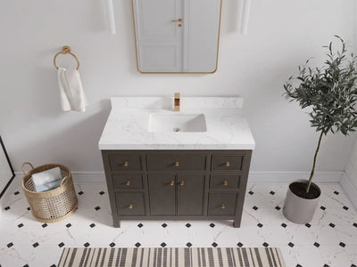 Sonoma 42 in W x 22 in D Free Standing Reeded Single Sink Bathroom Vanity