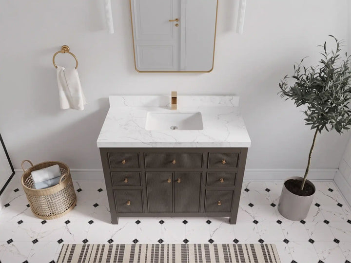 Sonoma 42 in W x 22 in D Free Standing Reeded Single Sink Bathroom Vanity - photo 37