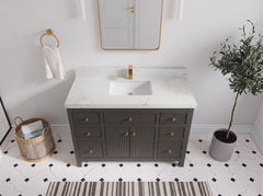 Sonoma 48 in W x 22 in D Free Standing Reeded Single Sink Bathroom Vanity - photo 13