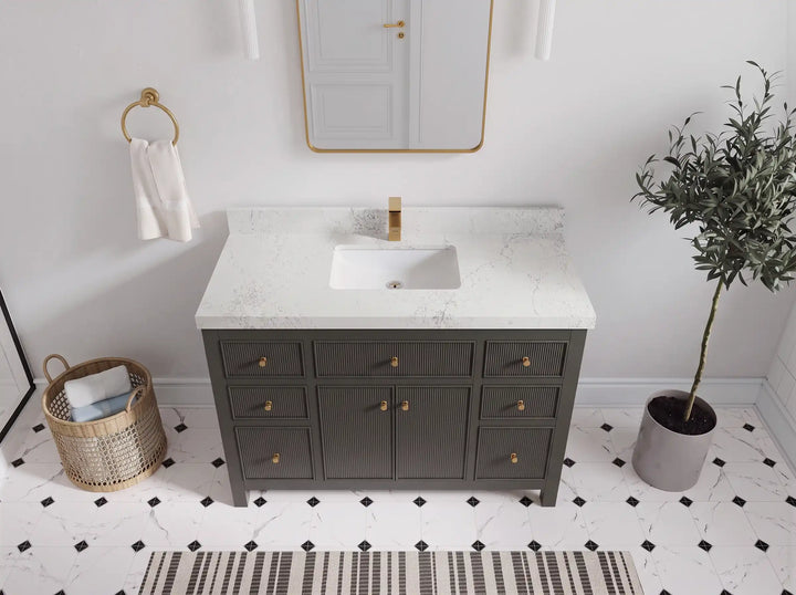 Sonoma 48 in W x 22 in D Free Standing Reeded Single Sink Bathroom Vanity - photo 14