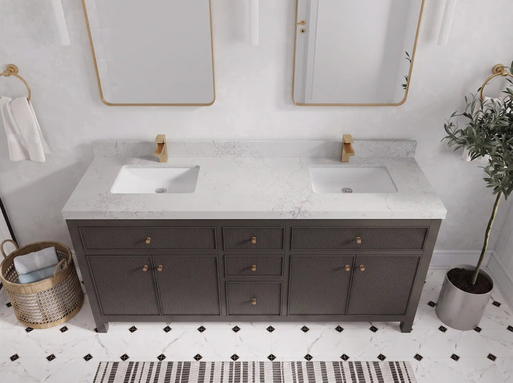Sonoma 72 in W x 22 in D Free Standing Reeded Double Sink Bathroom Vanity - photo 14