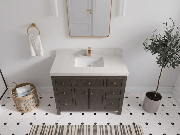 Sonoma 42 in W x 22 in D Free Standing Reeded Single Sink Bathroom Vanity - photo 19