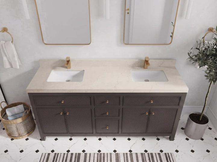 Sonoma 72 in W x 22 in D Free Standing Reeded Double Sink Bathroom Vanity - photo 15