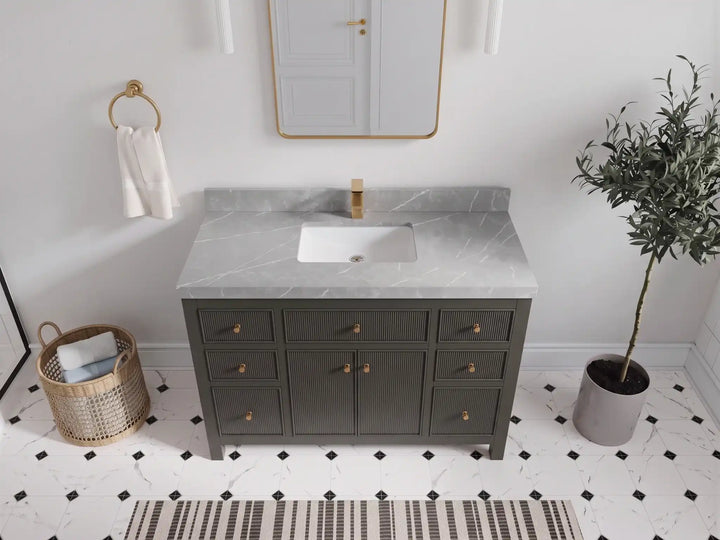 Sonoma 48 in W x 22 in D Free Standing Reeded Single Sink Bathroom Vanity - photo 35